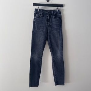 MOTHER HIGH WAISTED LOOKER ANKLE JEAN in Leave The Lights On